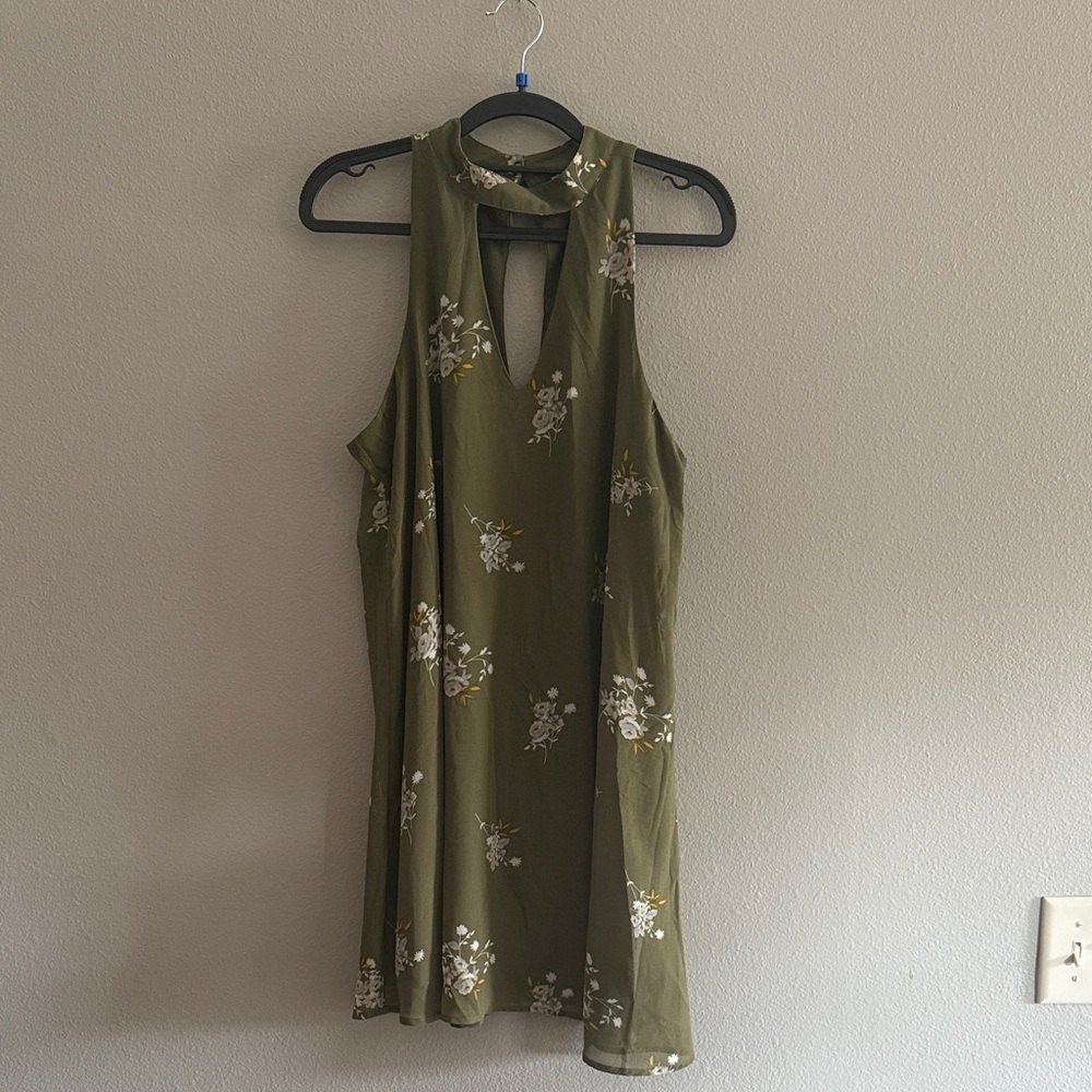 Miami Olive Green Floral Dress